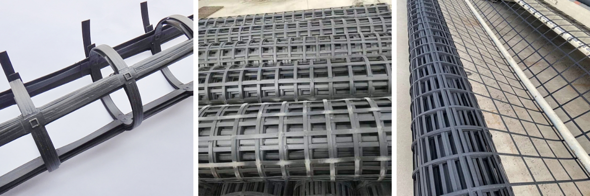 Steel-plastic composite geogrid