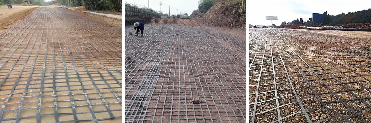 Steel-plastic composite geogrid