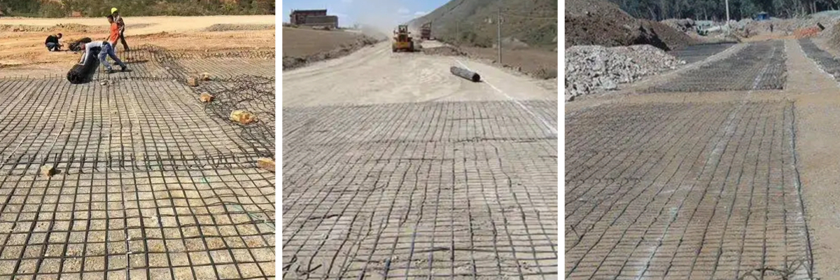 Steel-plastic geogrid for subgrade