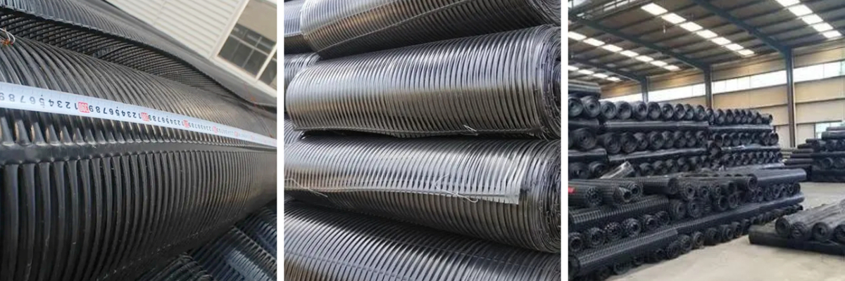 Uniaxial geogrid for foundation reinforcement Uniaxial geogrid for foundation reinforcement