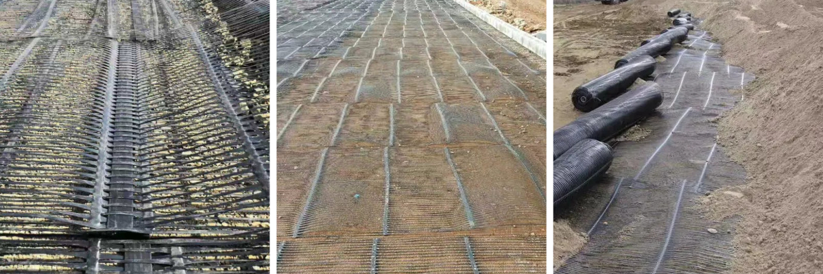Uniaxial geogrid for foundation reinforcement Uniaxial geogrid for foundation reinforcement
