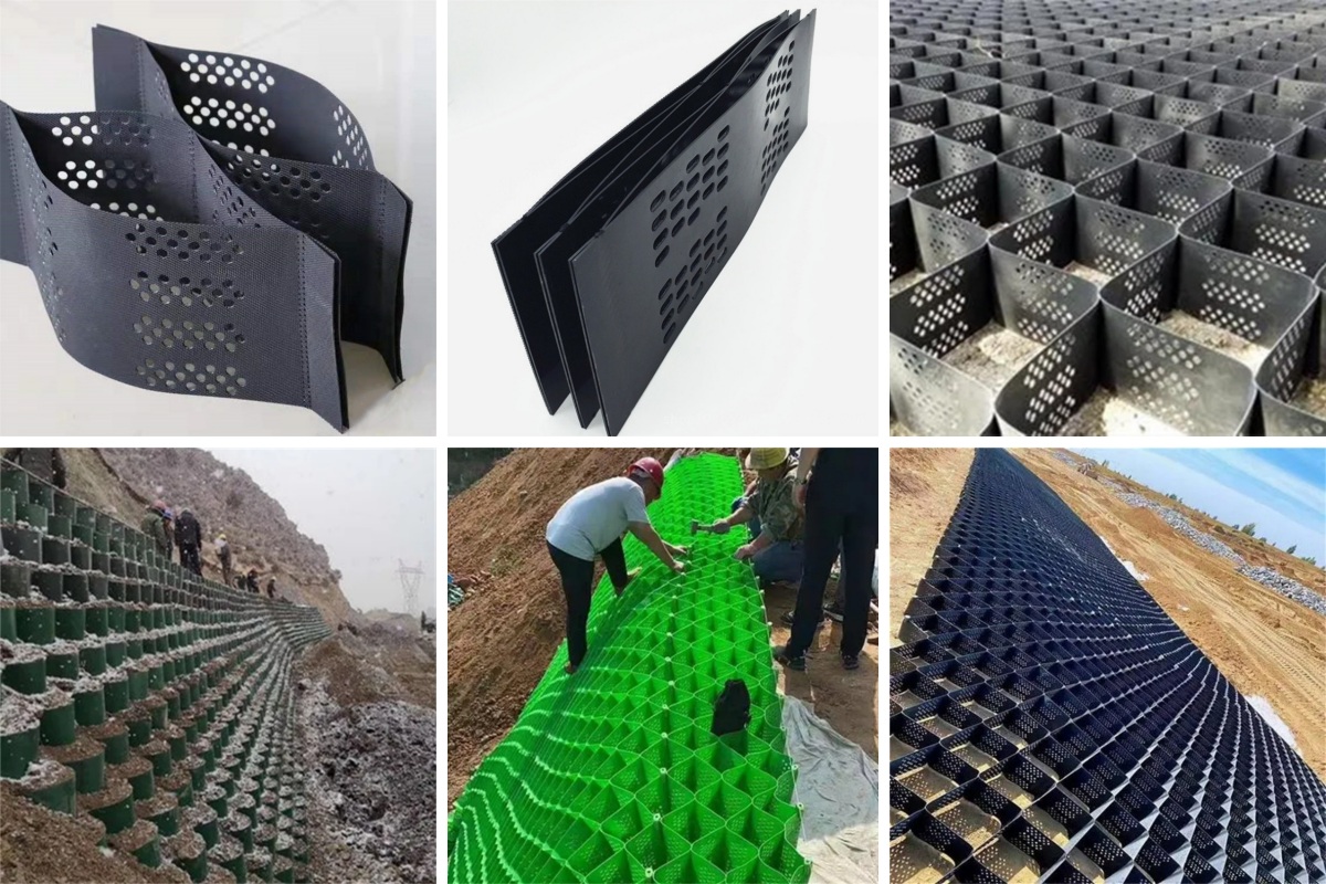 Perforated honeycomb geocell Perforated honeycomb geocell