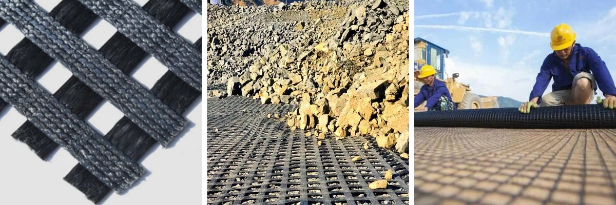 Warp-Knitted Polyester Geogrid